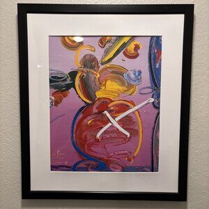 Peter Max Framed 12x14 Inch Art Print - Abstract Series - Vase with Flowers I